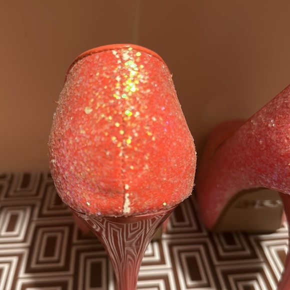 5 inch sparkly pink stiletto, open toe heel size 10 - Picture 6 of 6